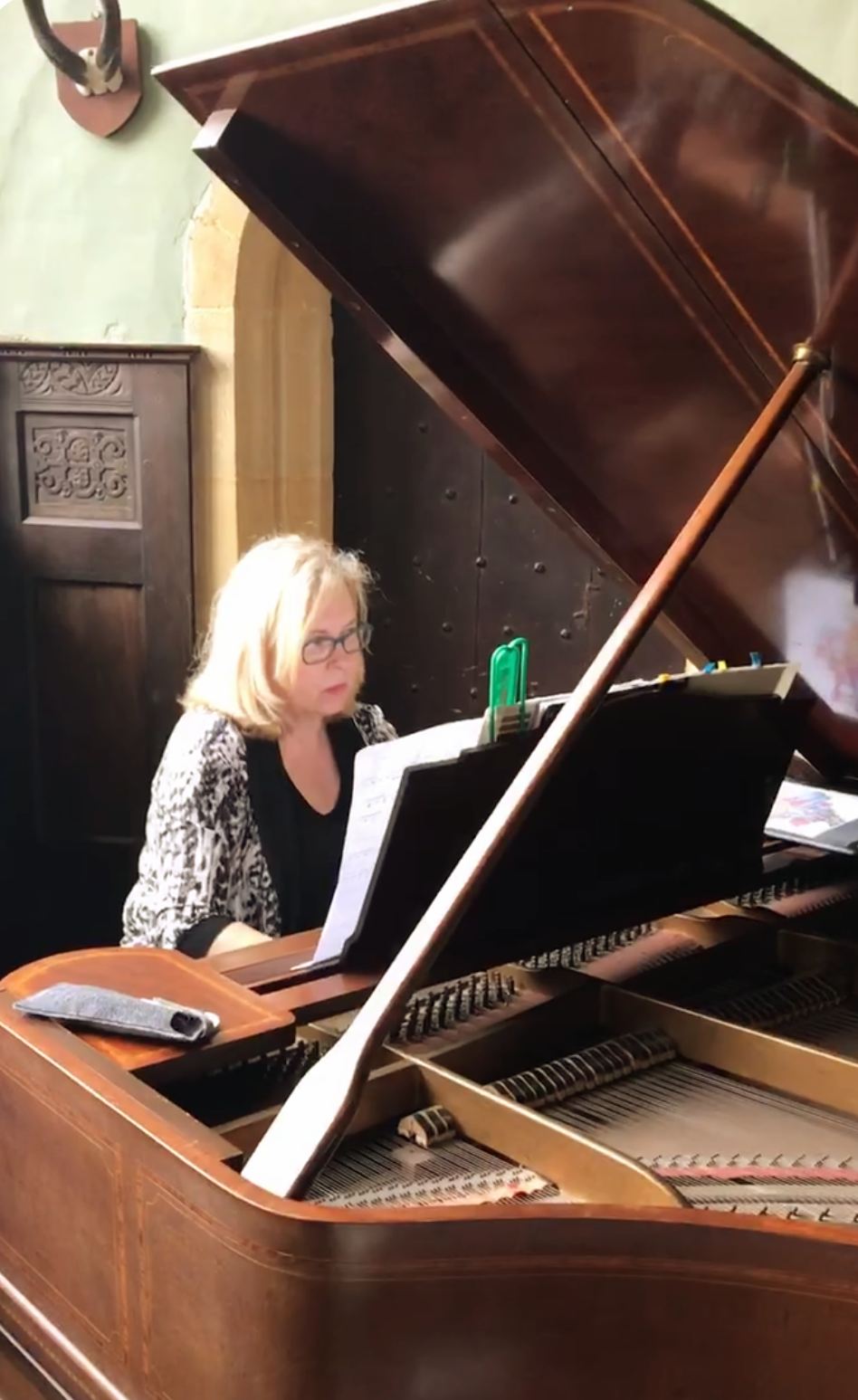 Caroline Wallis-Newport playing the piano.